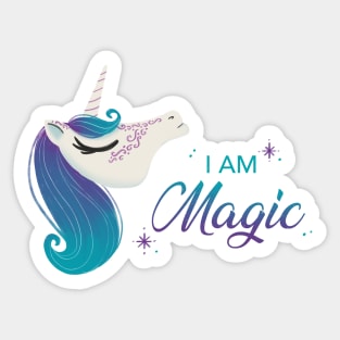 Radiant Unicorn: 'I am Magic' Artwork Sticker